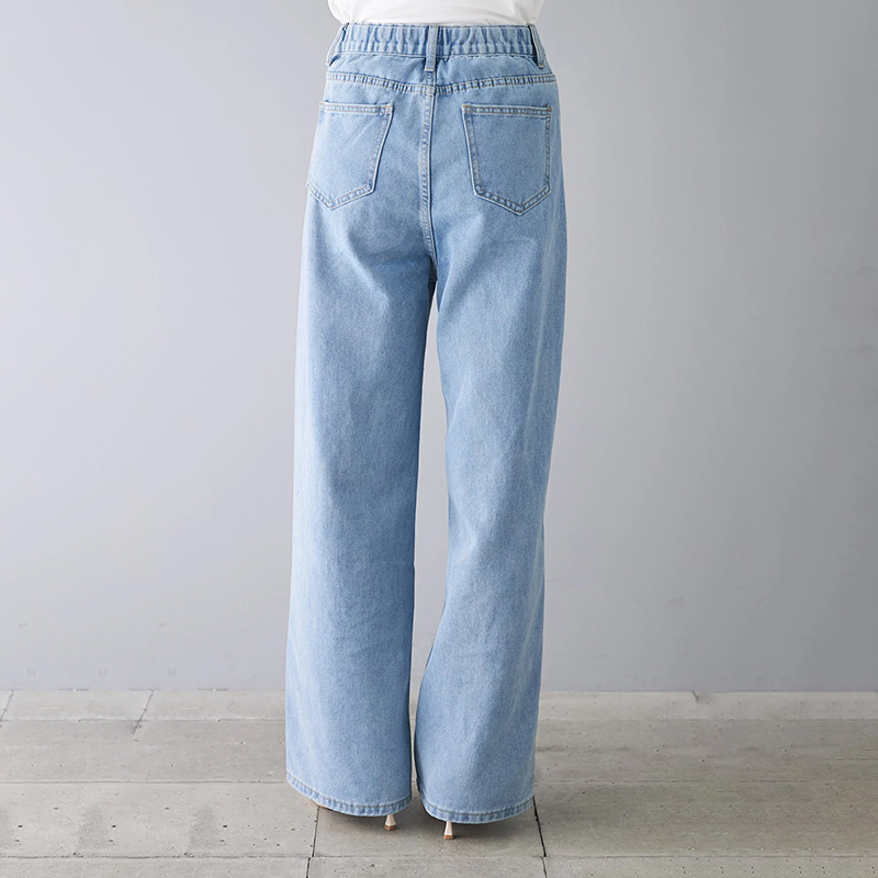 假兩件鏤空女上衣／時尚刺繡水洗褲子