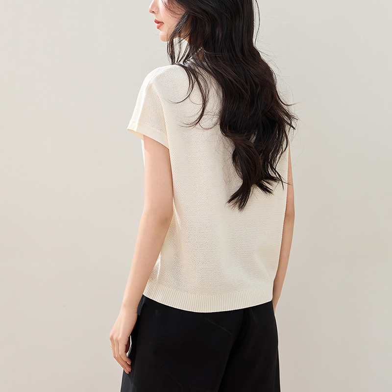 笑臉提花薄款針織T恤