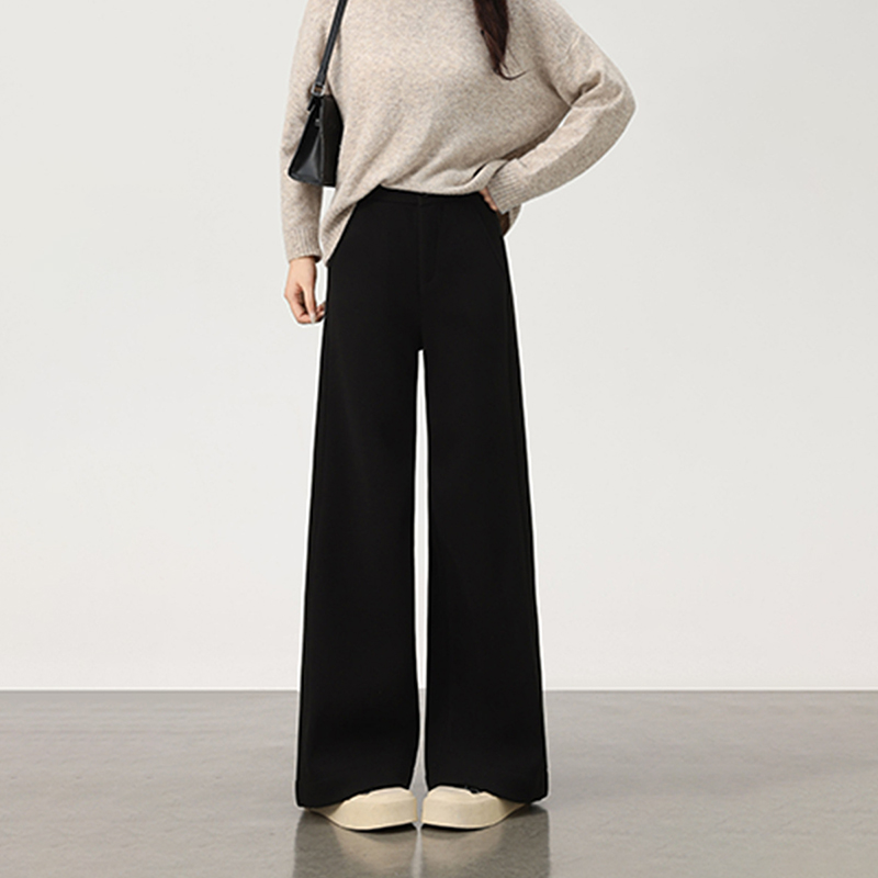 全新休閒高腰直筒闊腿褲(5色)