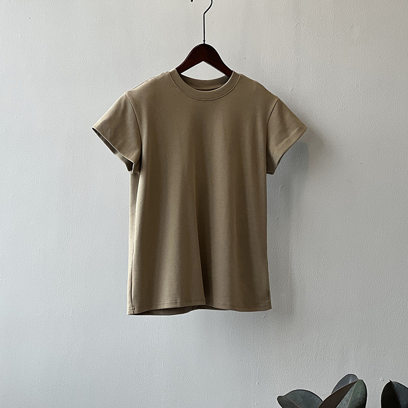 韓系墊肩圓領短袖T恤(4色)
