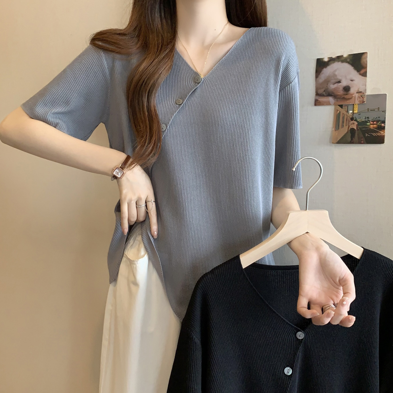 百搭半袖圓領設計感T恤(2色)