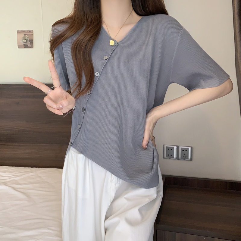 百搭半袖圓領設計感T恤(2色)