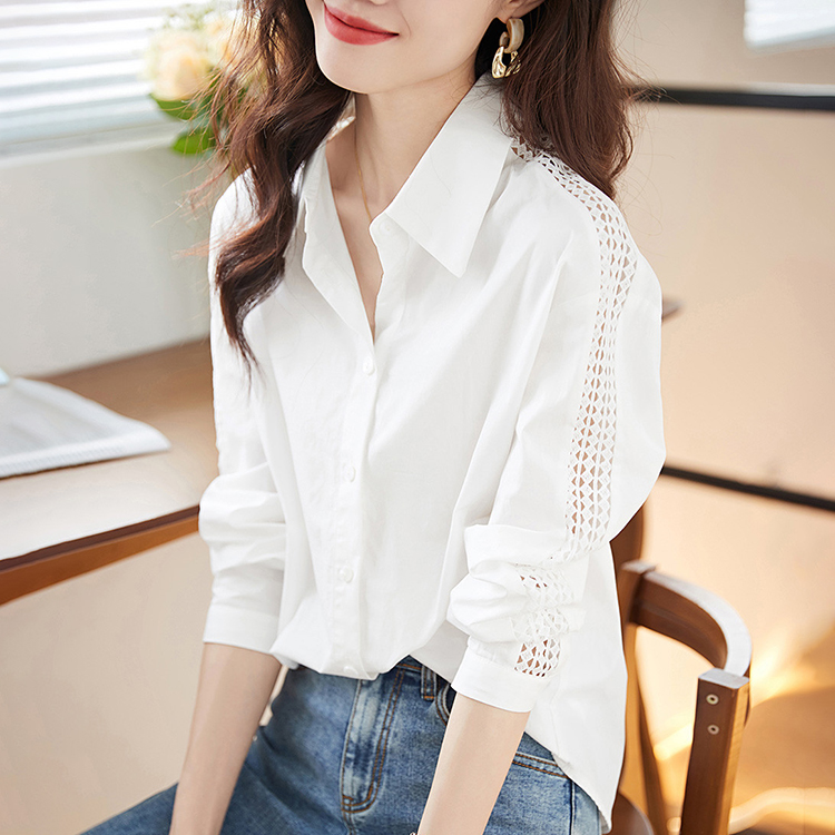 鏤空袖設計通勤百搭襯衫
