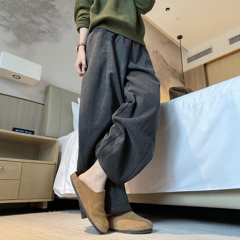 日系寬鬆休閒寬褲(2色)