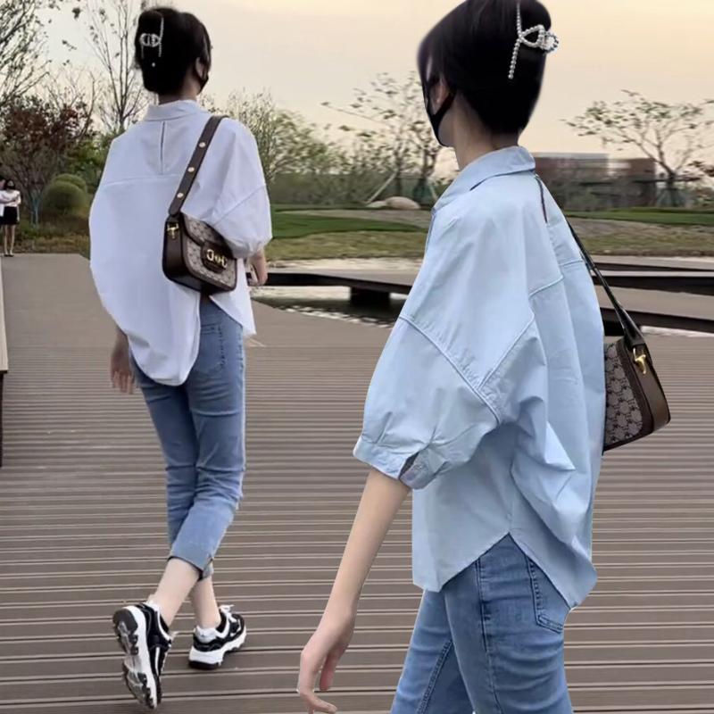 後背鏤空設計褶皺短袖襯衫(3色)