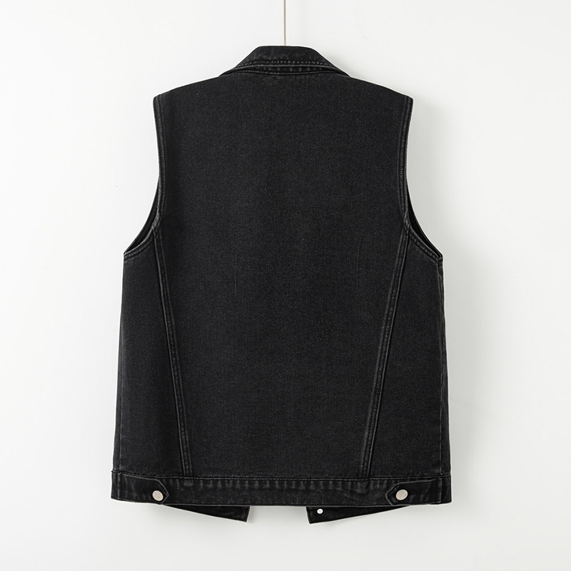 休閒寬鬆無袖牛仔外套(2色)