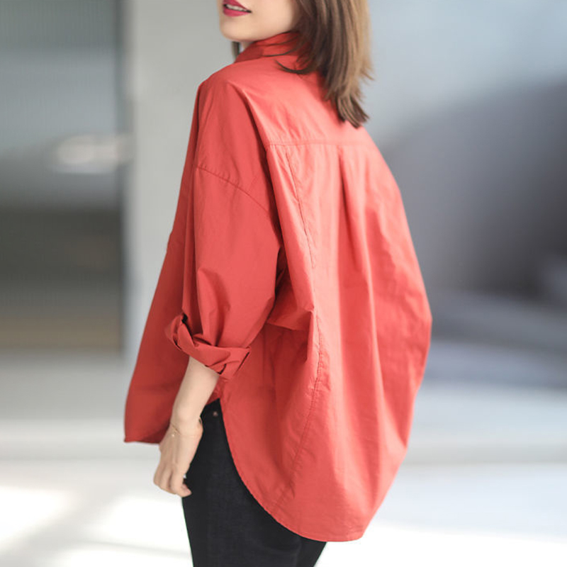 韓系寬鬆慵懶風立體剪裁休閒襯衫(3色)