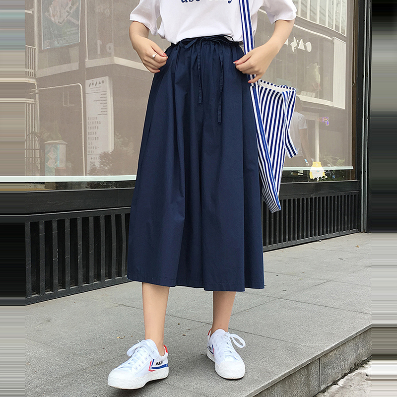 韩系高腰垂感闊腿七分褲(3色)