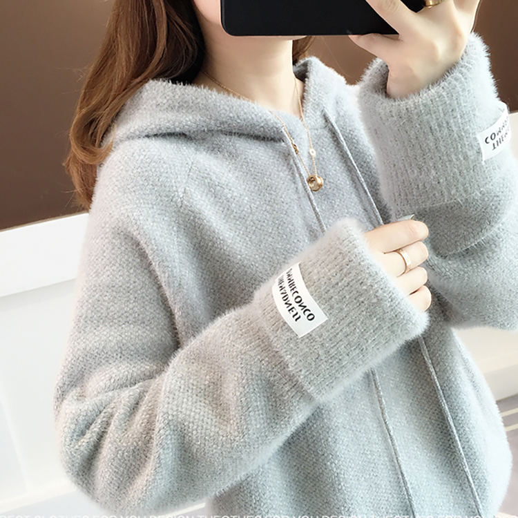 寬鬆慵懶連帽領針織毛衣(7色)