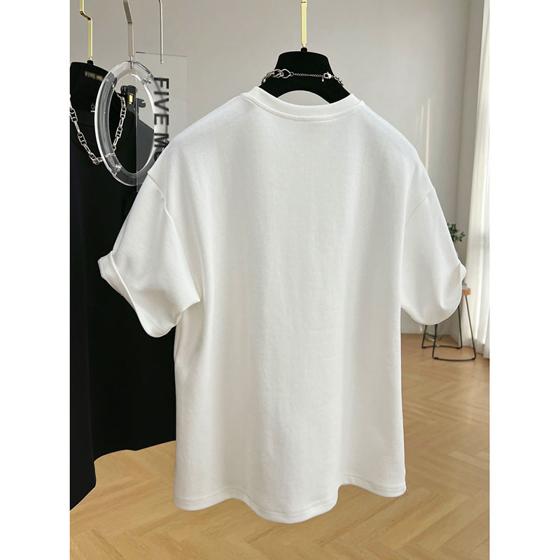 氣質優雅設計感立體花朵T恤(2色)