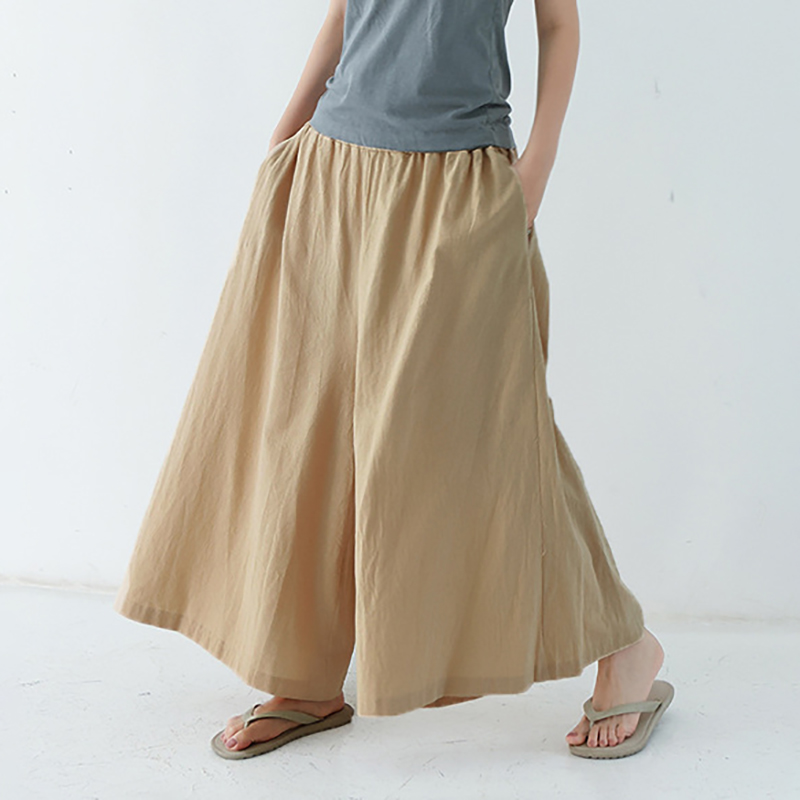 柔軟舒適高腰斜口袋裙褲(12色)