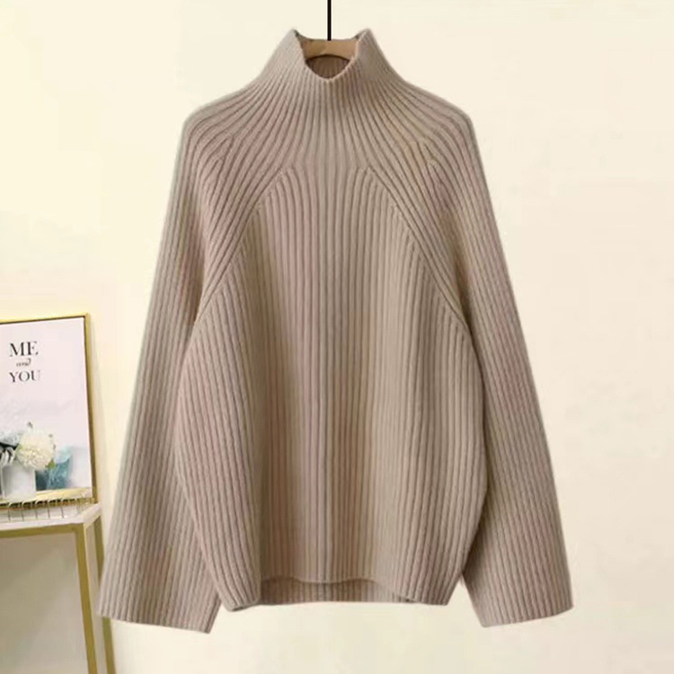 韓版慵懶風加厚粗毛線針織衫/垂感闊腿褲兩件套