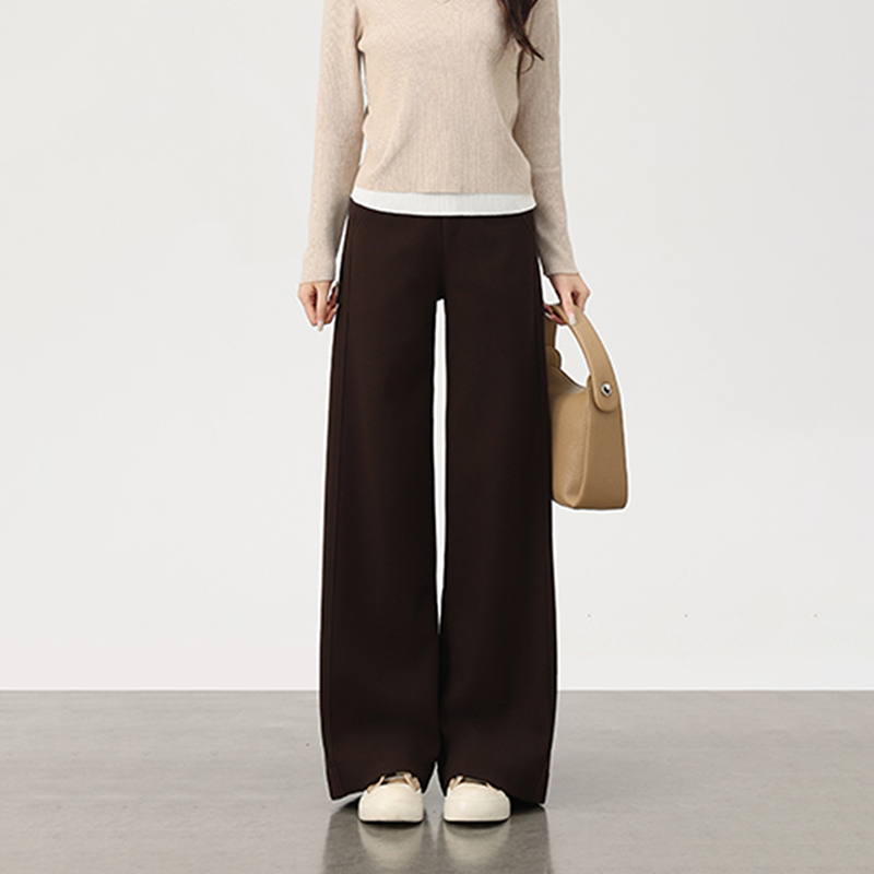 全新休閒高腰直筒闊腿褲(5色)