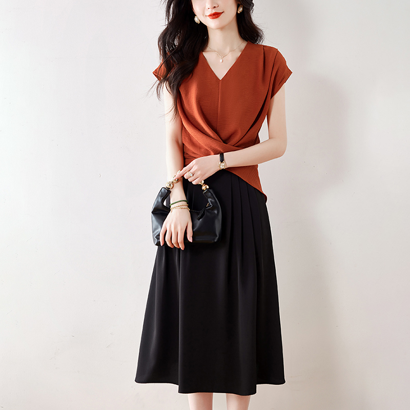 洋氣V領無袖收腰小衫(2色)