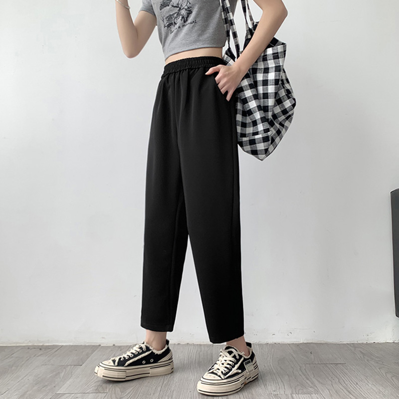 高腰顯瘦九分直筒哈倫褲