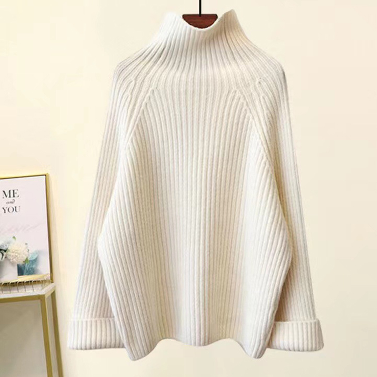 韓版慵懶風加厚粗毛線針織衫/垂感闊腿褲兩件套