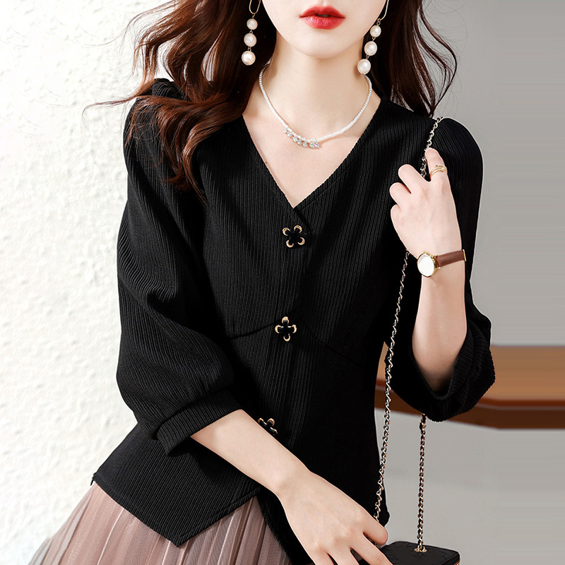 洋氣小香氣七分袖襯衫