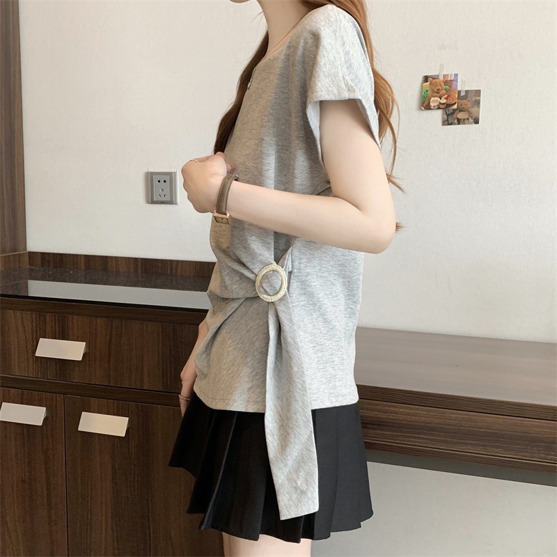 小飛袖收腰設計修身短袖T恤(3色)