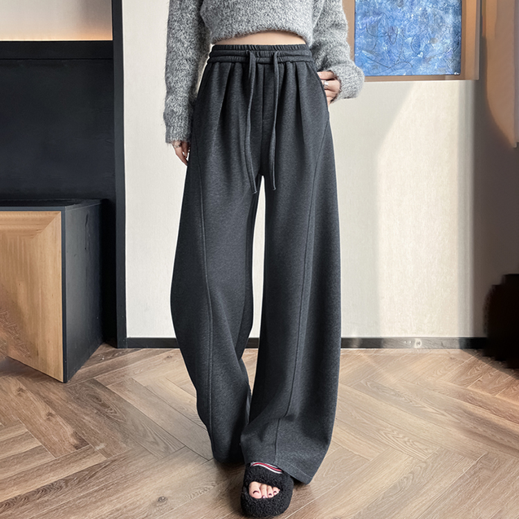 休閒寬鬆直筒闊腿褲(4色)