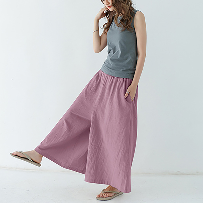 柔軟舒適高腰斜口袋裙褲(12色)