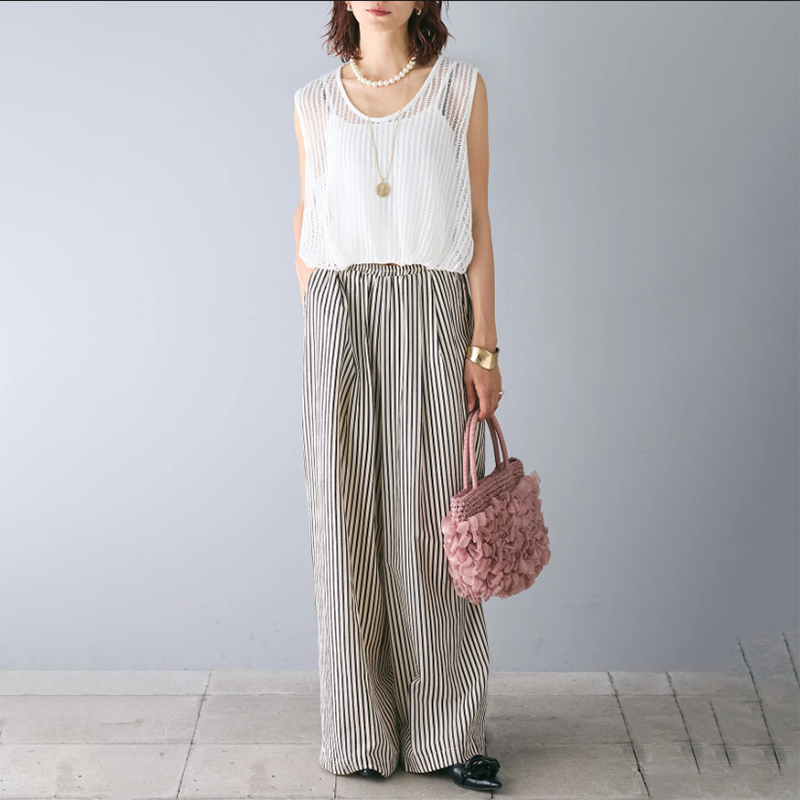 假兩件鏤空女上衣／時尚刺繡水洗褲子