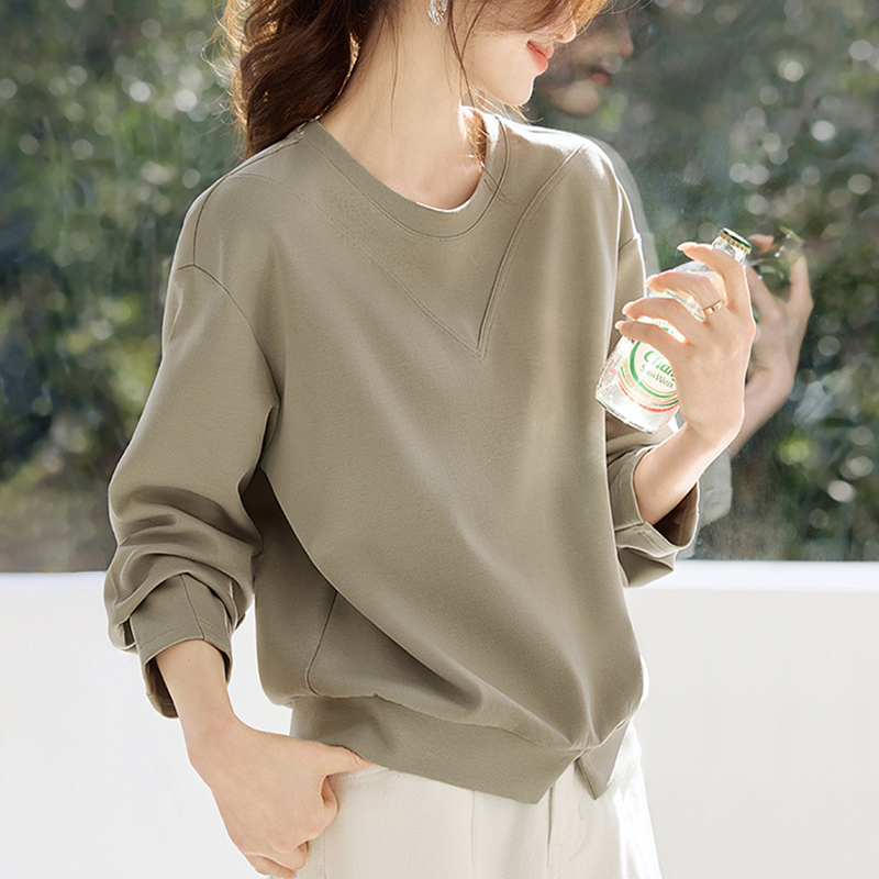 休閒下擺開叉分割設計衛衣