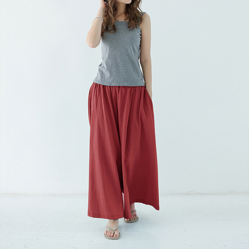 柔軟舒適高腰斜口袋裙褲(12色)