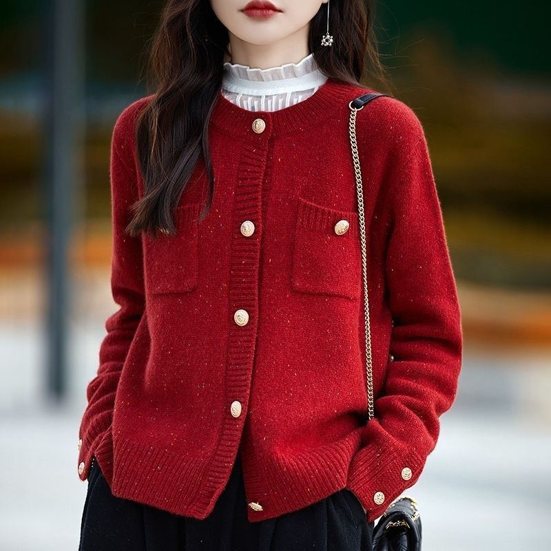 百搭小香風圓領針織開襟衫(3色)