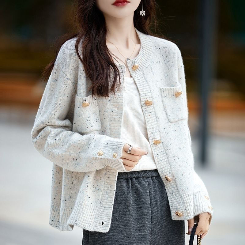 百搭小香風圓領針織開襟衫(3色)