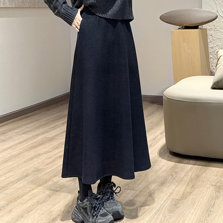 韓式極簡中腰優雅傘裙(2色)