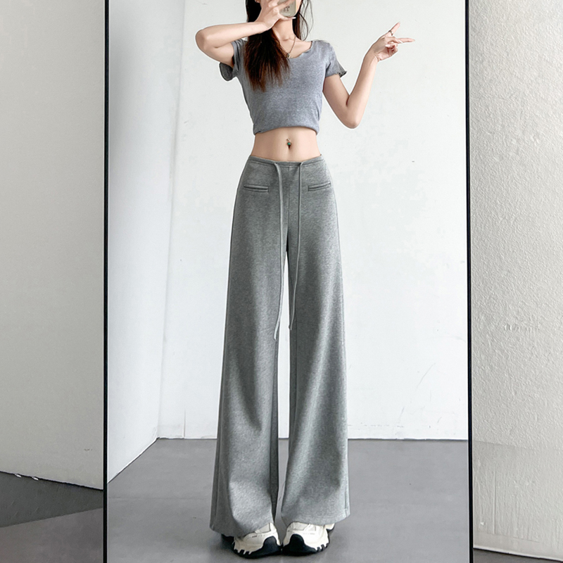 休閒高腰垂感直筒運動褲(3色)