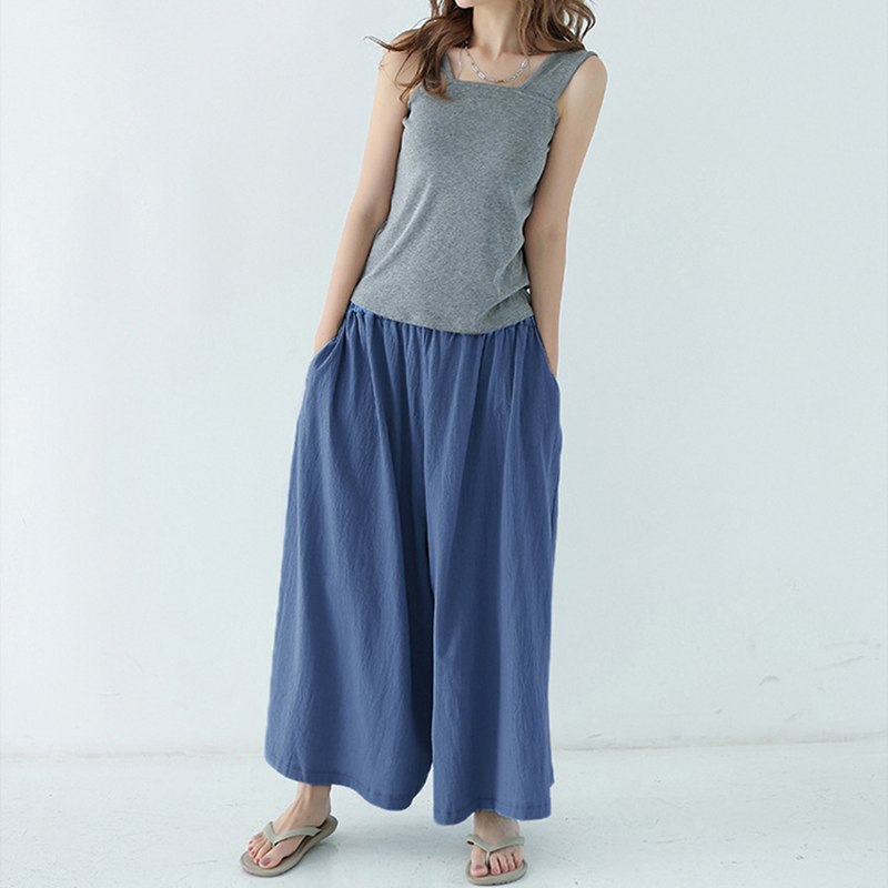 柔軟舒適高腰斜口袋裙褲(12色)