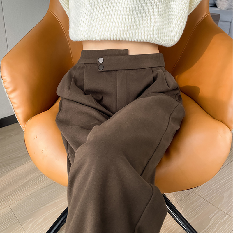 毛呢八分/九分直筒休閒哈倫褲