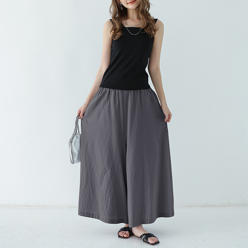 柔軟舒適高腰斜口袋裙褲(12色)