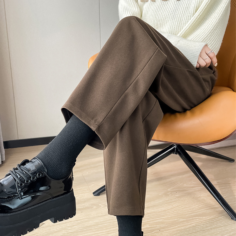 毛呢八分/九分直筒休閒哈倫褲