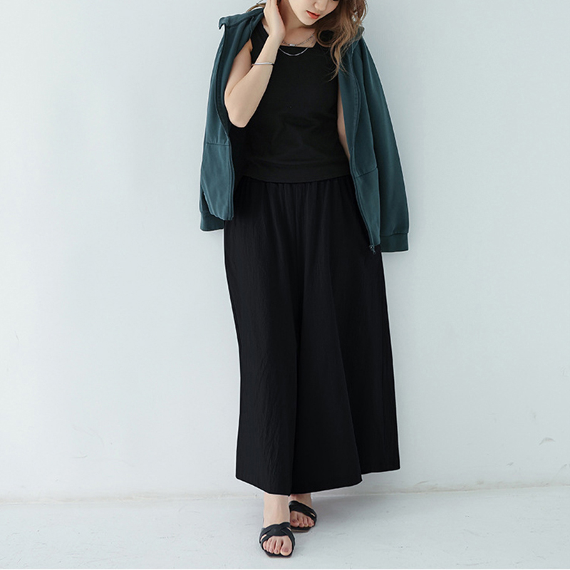 柔軟舒適高腰斜口袋裙褲(12色)