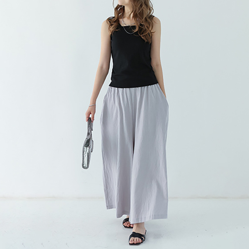 柔軟舒適高腰斜口袋裙褲(12色)