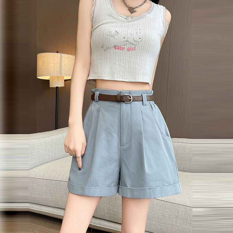 百搭高腰寬鬆花苞A字五分短褲(4色)