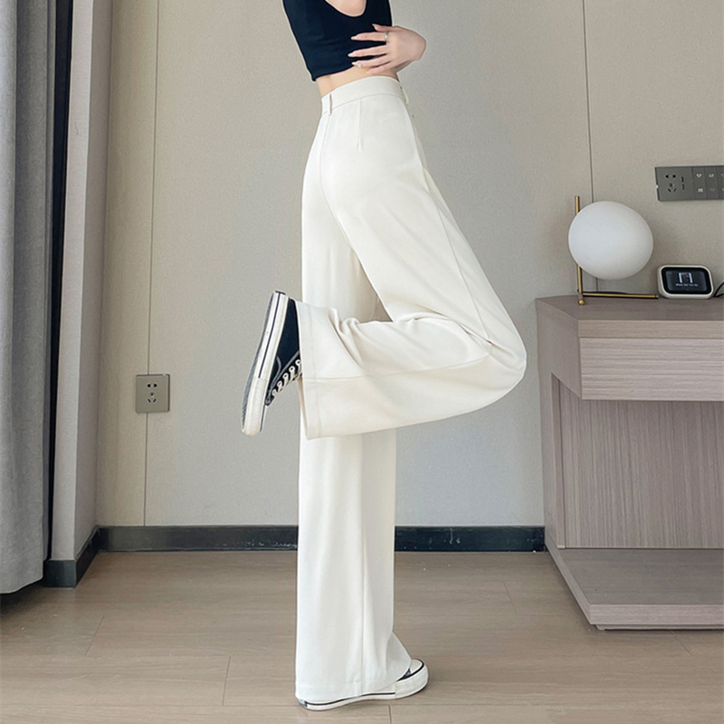 薄款高腰窄版直筒闊腿休閒褲(3色)