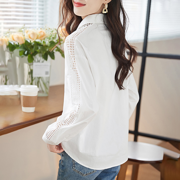 鏤空袖設計通勤百搭襯衫