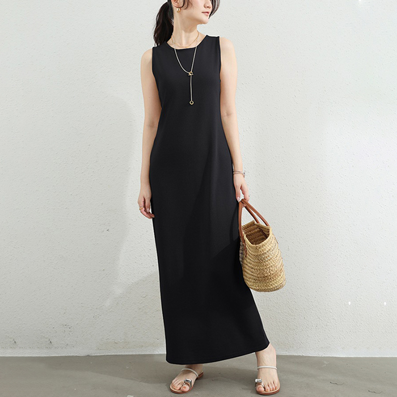 日式優雅圓領連身裙(4色)