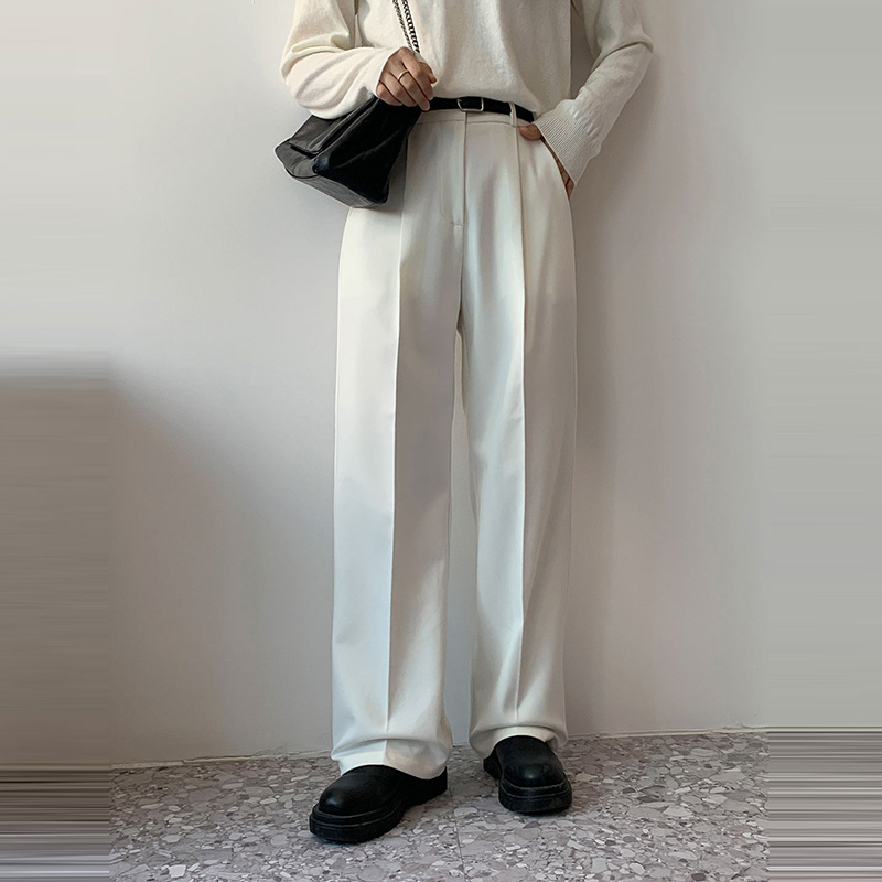 韓系通勤中高腰休閒西裝褲(6色)