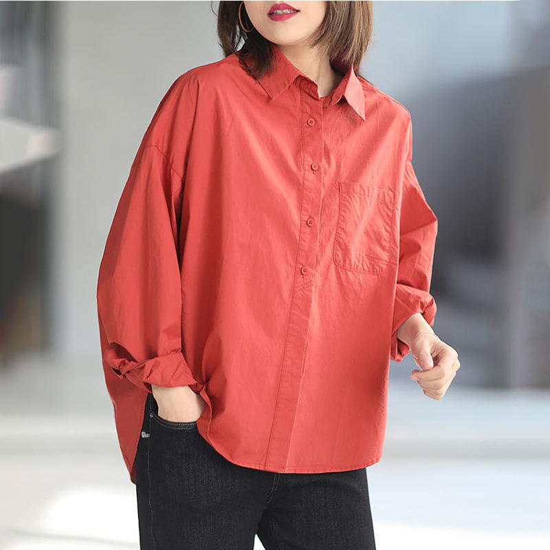 韓系寬鬆慵懶風立體剪裁休閒襯衫(3色)