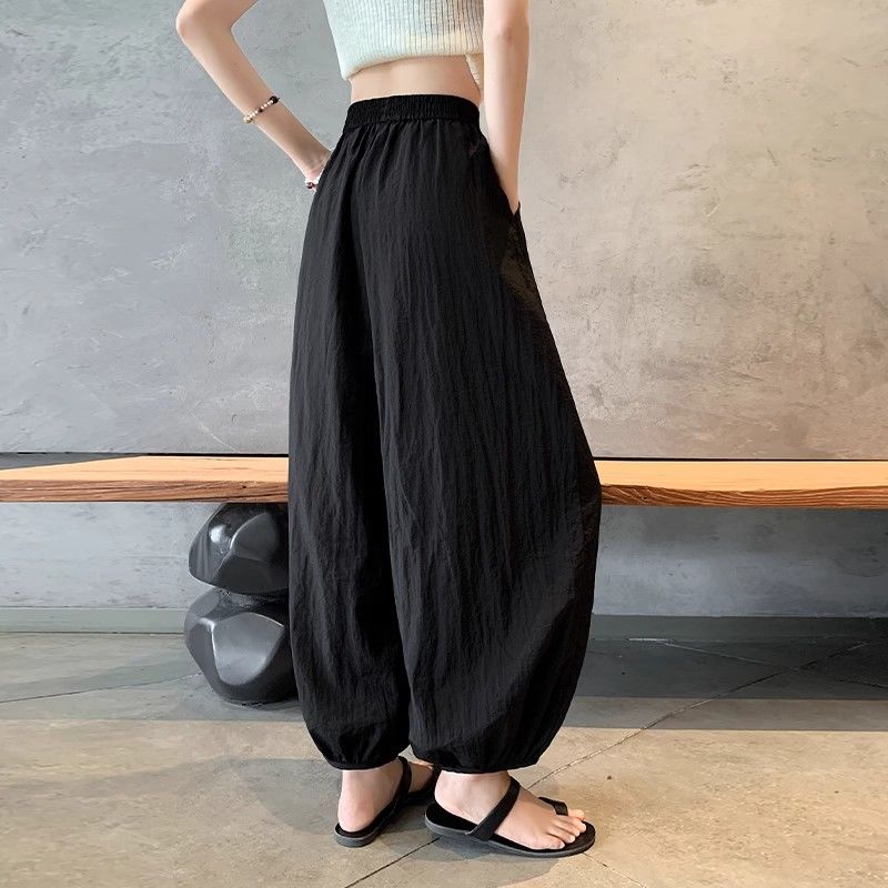 日式冰絲速乾防曬束腳薄款九分蘿蔔褲(3色)