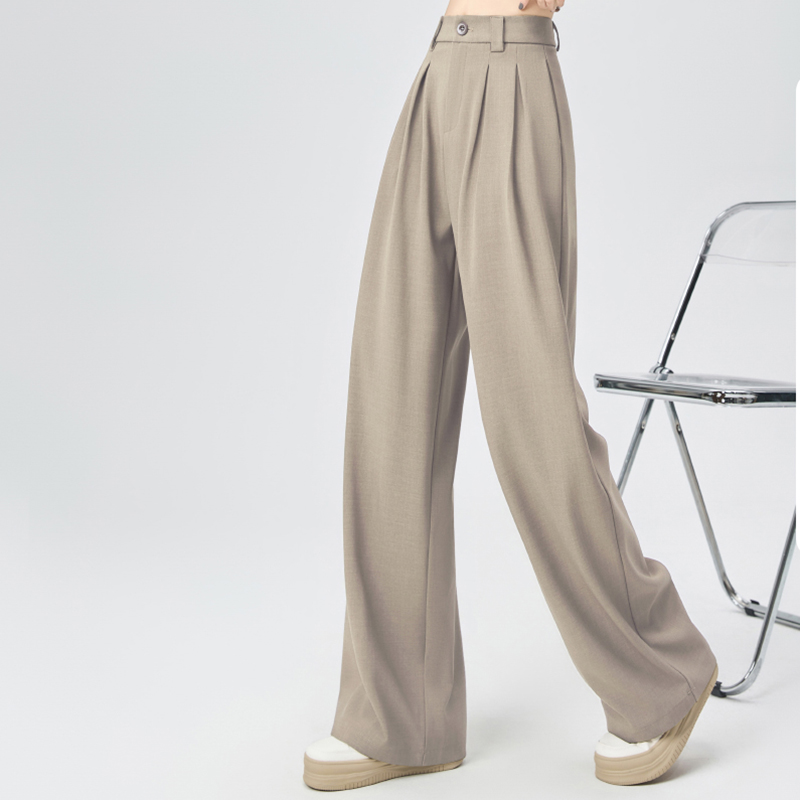 直筒垂感寬鬆打褶設計休閒褲(5色)