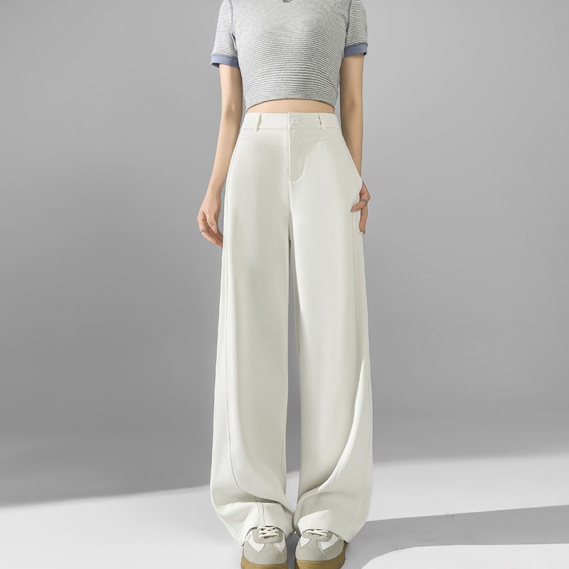 高腰直筒垂感百搭寬腿休閒褲(3色)