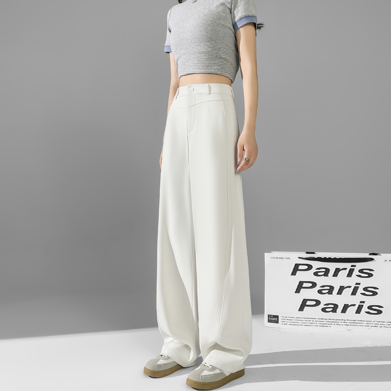 高腰直筒垂感百搭寬腿休閒褲(3色)