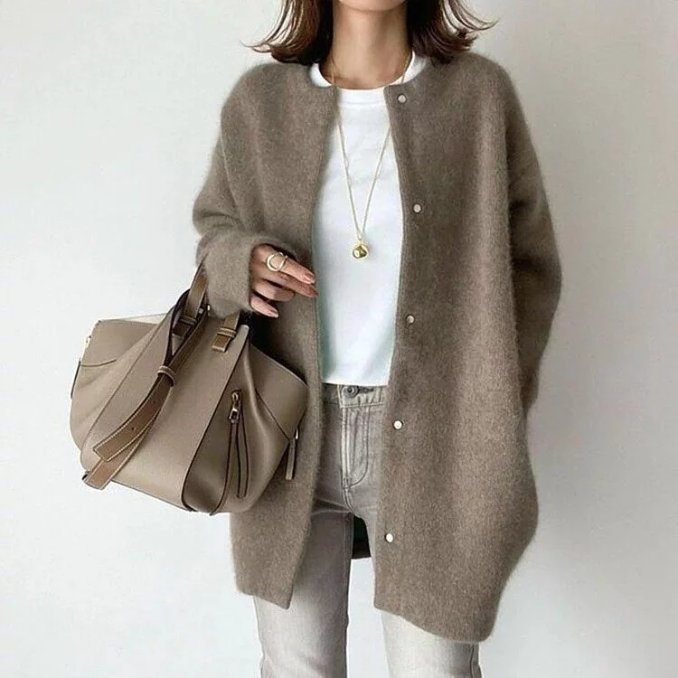 日系超柔軟寬鬆型毛呢外套