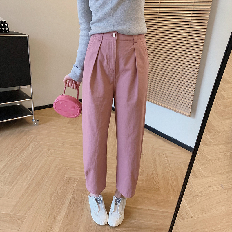 簡約雙面竹節水洗棉休閒褲(4色)