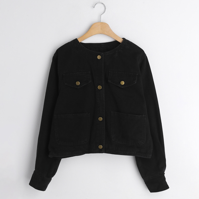 韓系休閒百搭牛仔長袖外套(2色)
